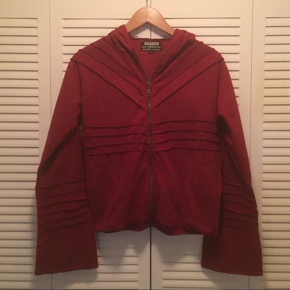 NWOT Lightweight UNISEX Zip Up Hoodie maroon - Picture 5 of 7
